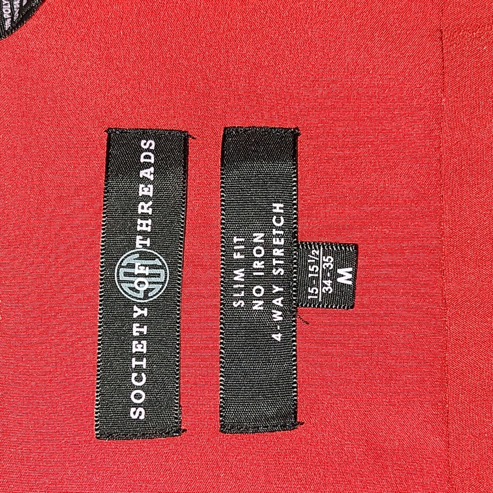 Mens red button up dress shirt